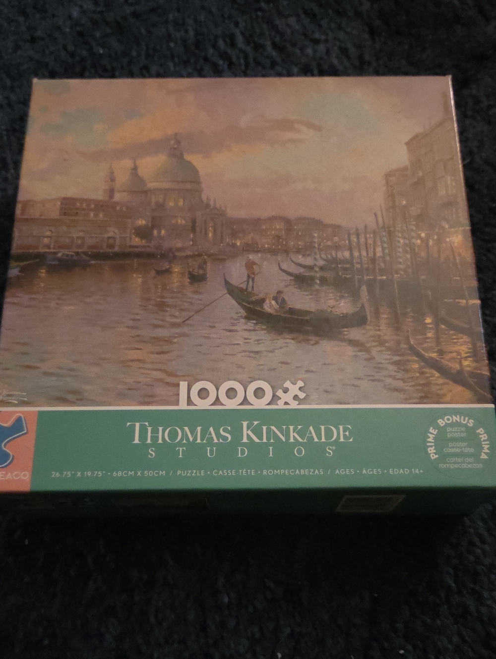 Thomas Kinkade Studios Venetian Canal Puzzle - Green, Gold, Blue